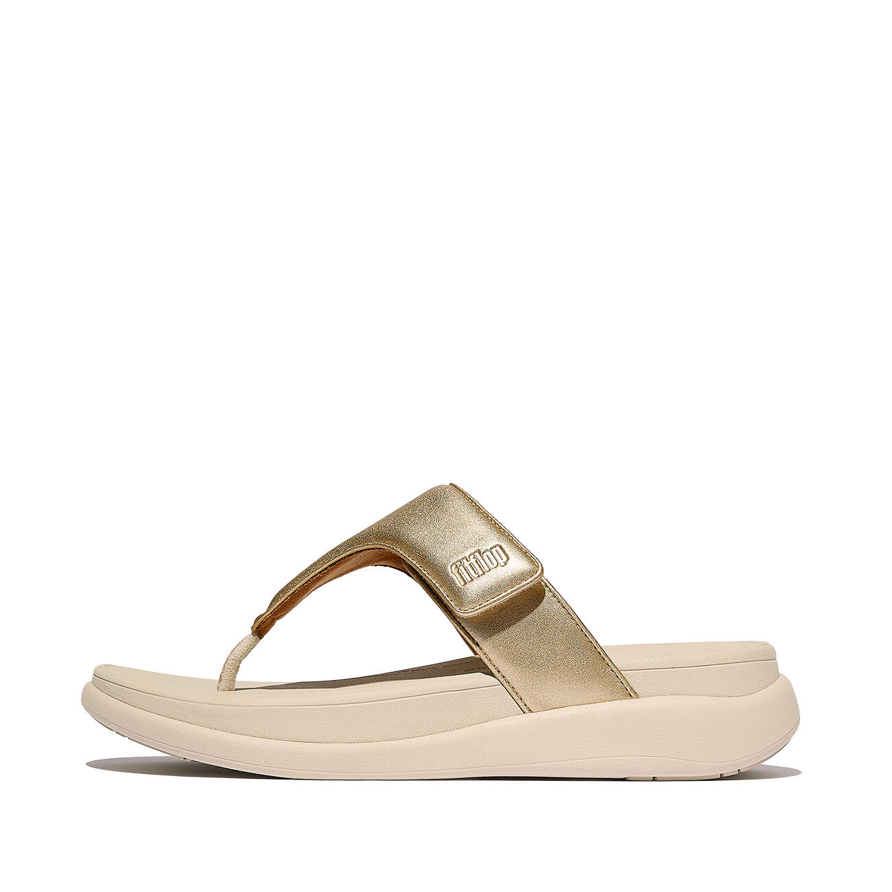 FITFLOP FitFlop F-Mode Go Adjustable Flatform Toe-Post Sandals  PLATINO 42 3/7