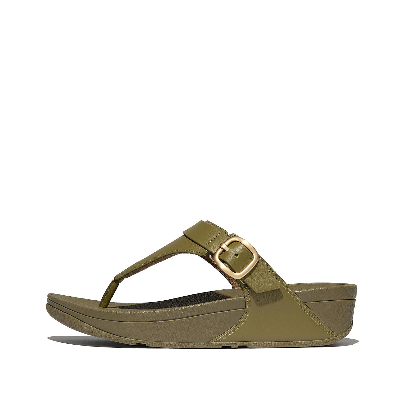FITFLOP FitFlop Lulu Adjustable Toe Post - Leather  CAMOUFLAGE-GROEN 39 3/7
