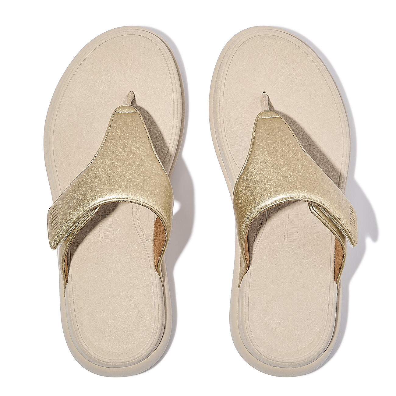 FITFLOP FitFlop F-Mode Go Adjustable Flatform Toe-Post Sandals  PLATINO 42 5/7