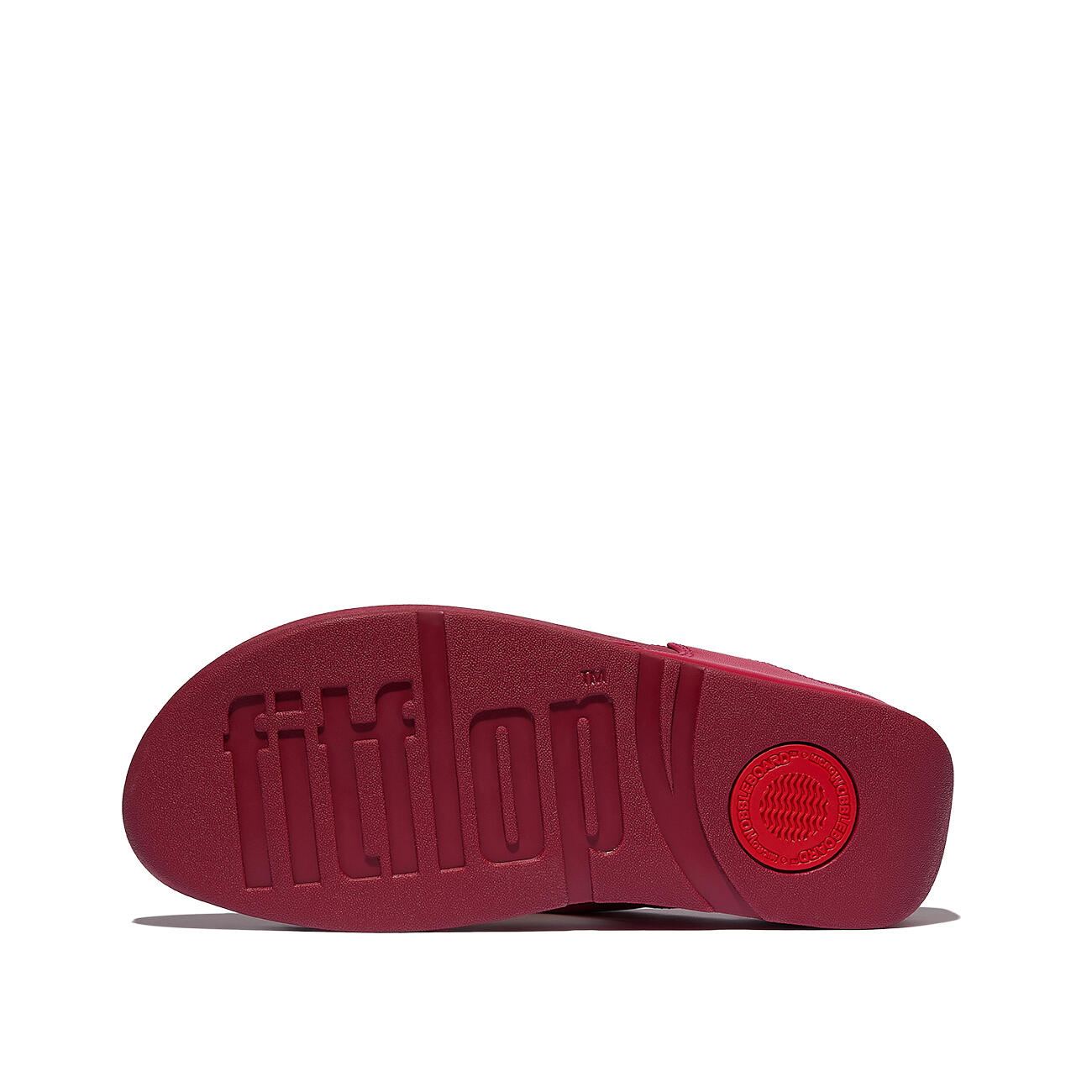 FITFLOP Lulu Lederen Teenslipper - Microwobbleboard-zool technologie  RODE BES 4/7