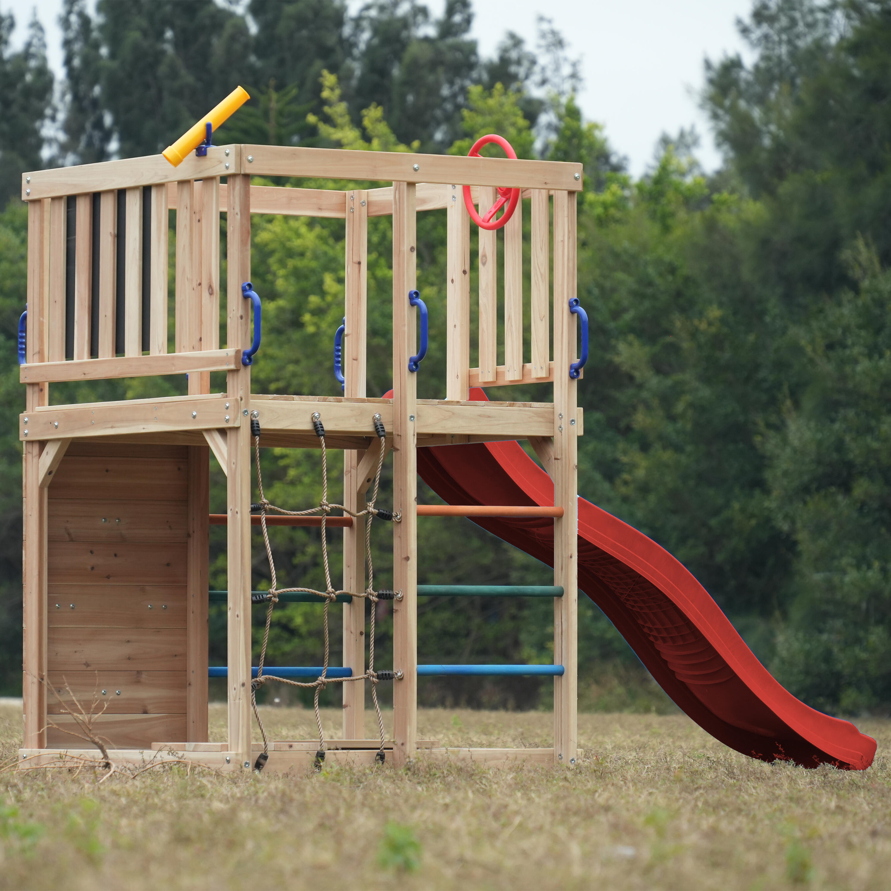 Klimtoestel met klimwand, AXI Sam - glijbaan in rood 7/7