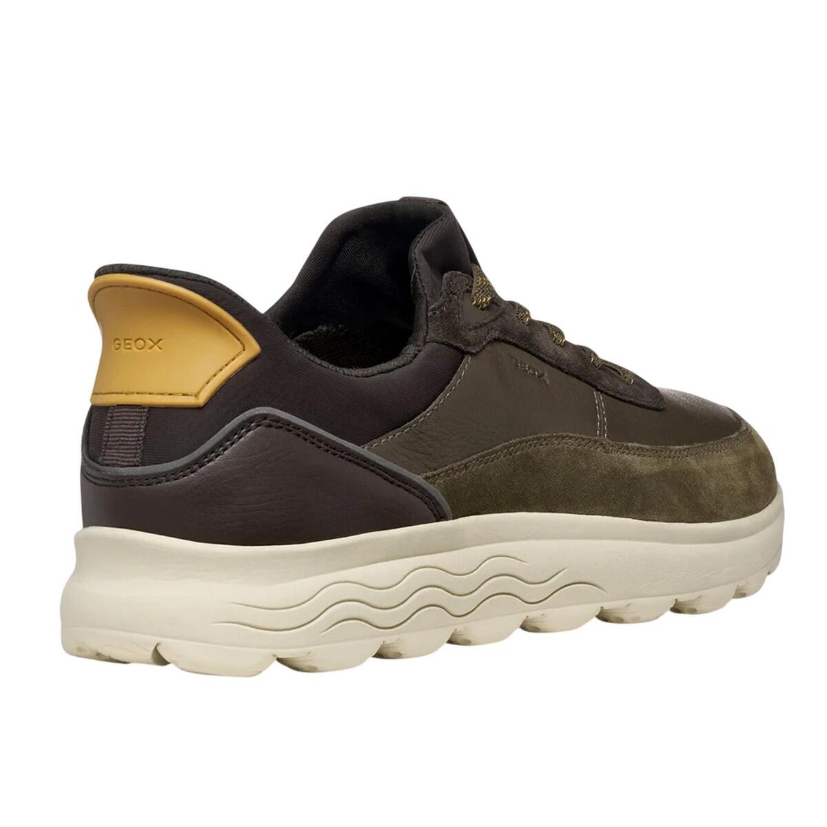 Scarpe Sportive PelleUomo Geox U Spherica Plus Militare Caffè 2/4