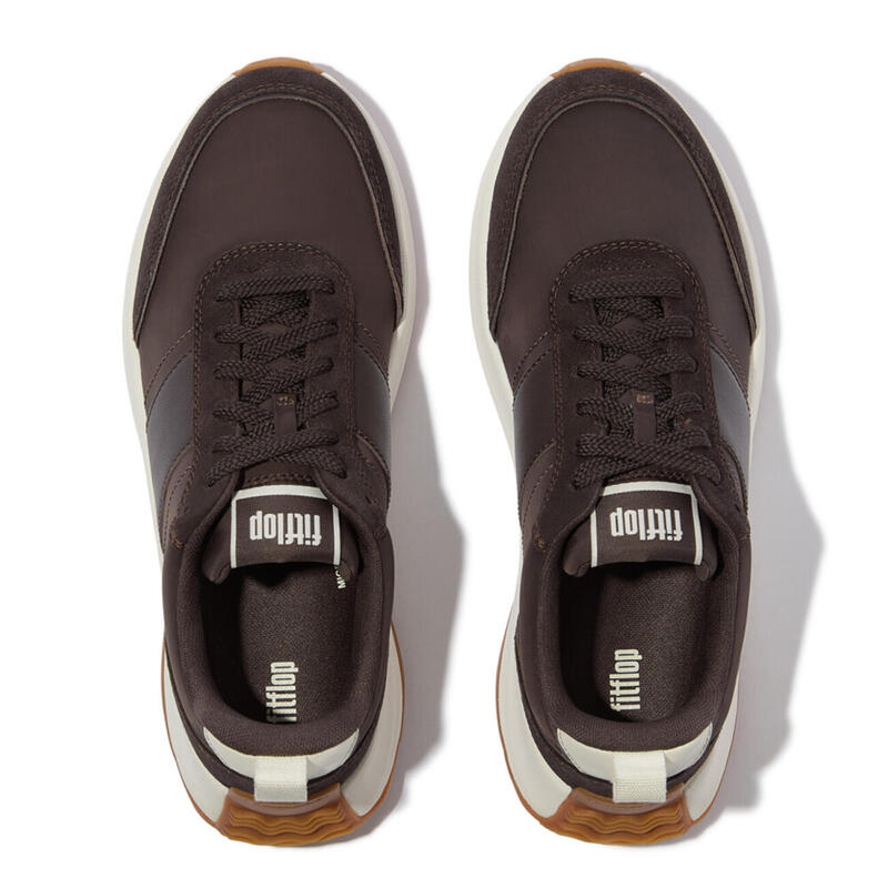 FITFLOP FitFlop F-Mode Flow Sneaker - Nylon & Suede Mix  CHOCOLADEBRUIN 36