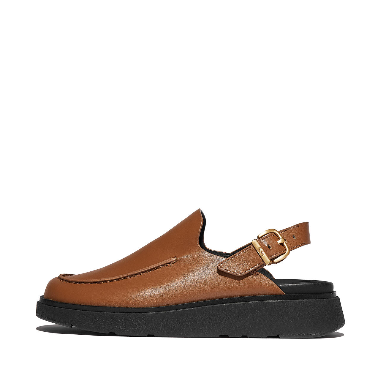 FITFLOP FitFlop Gen-FF Leather Back-Strap Moc Mules  DIEPBRUIN 38 3/7