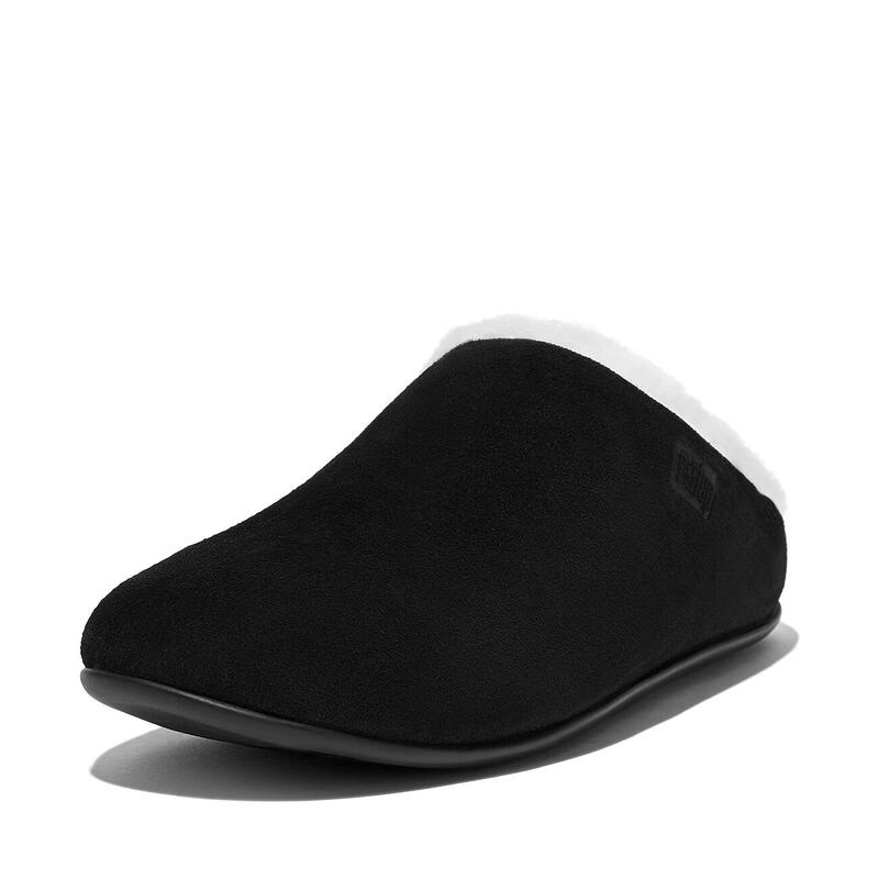 FITFLOP Chrissie Shearling Pantoffels- zwart- iQushion-zool technologie  ZWART