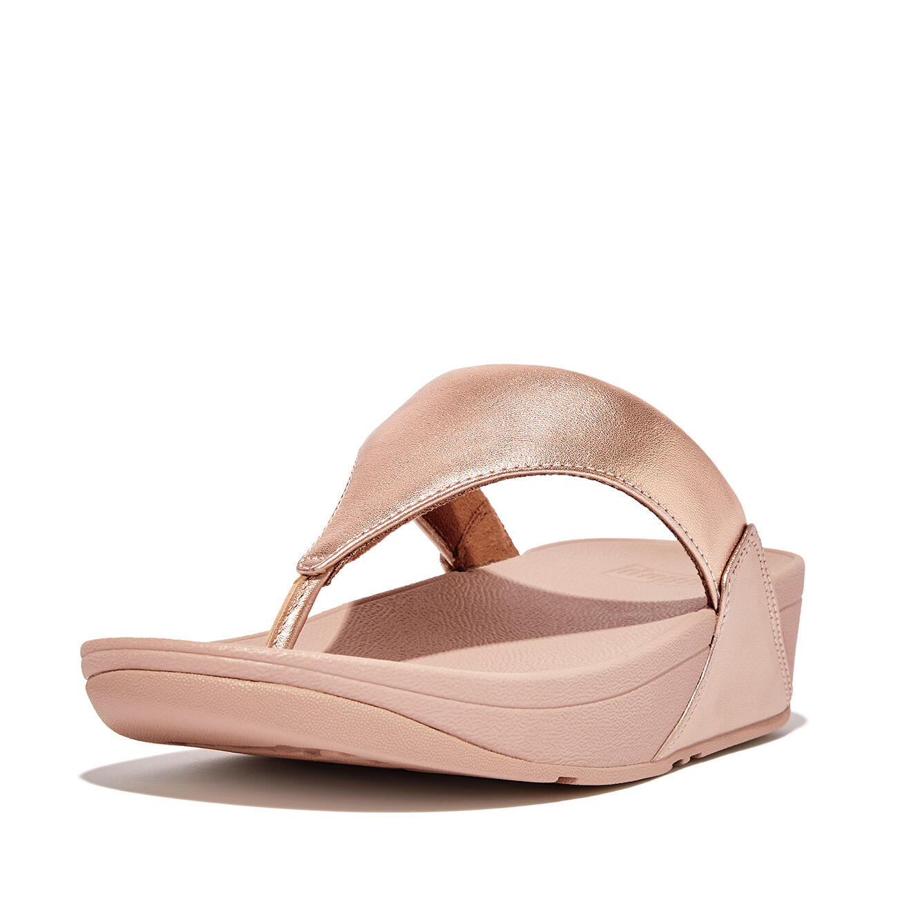 FITFLOP Lulu Lederen Teenslipper - Microwobbleboard-zool technologie  ROS 42 5/7