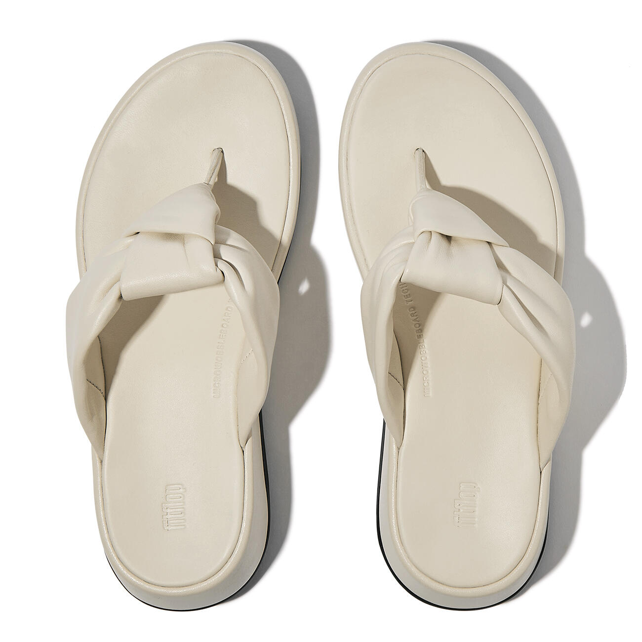 Sandalias de mujer FitFlop F-Mode Knot Soft-Leather Flatform Toe-Post 5/7