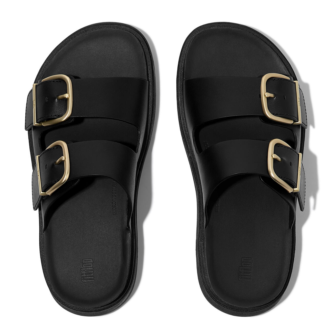 FitFlop Gen-FF Buckle Two-Bar Leather Slides 5/7