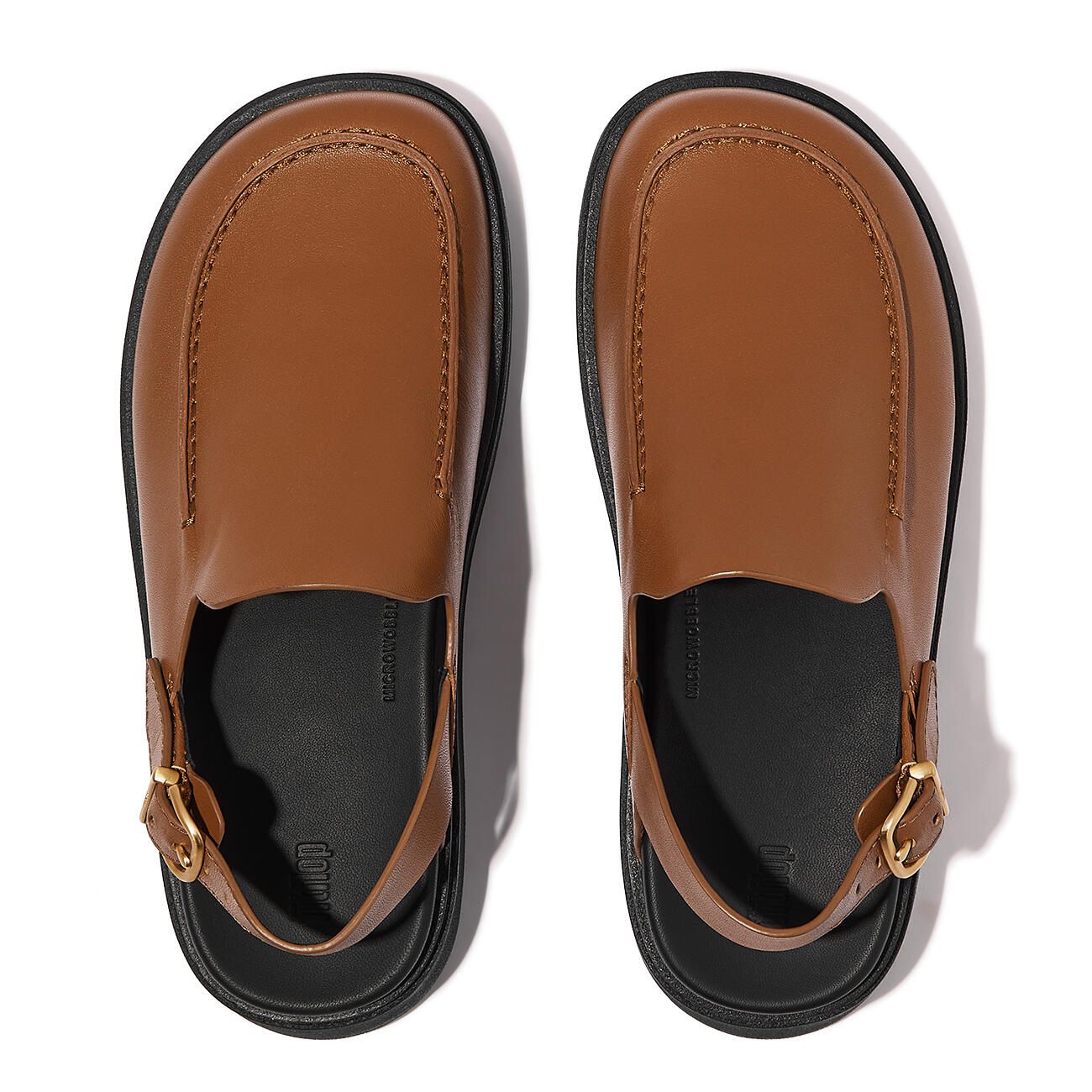FITFLOP FitFlop Gen-FF Leather Back-Strap Moc Mules  DIEPBRUIN 38 5/7