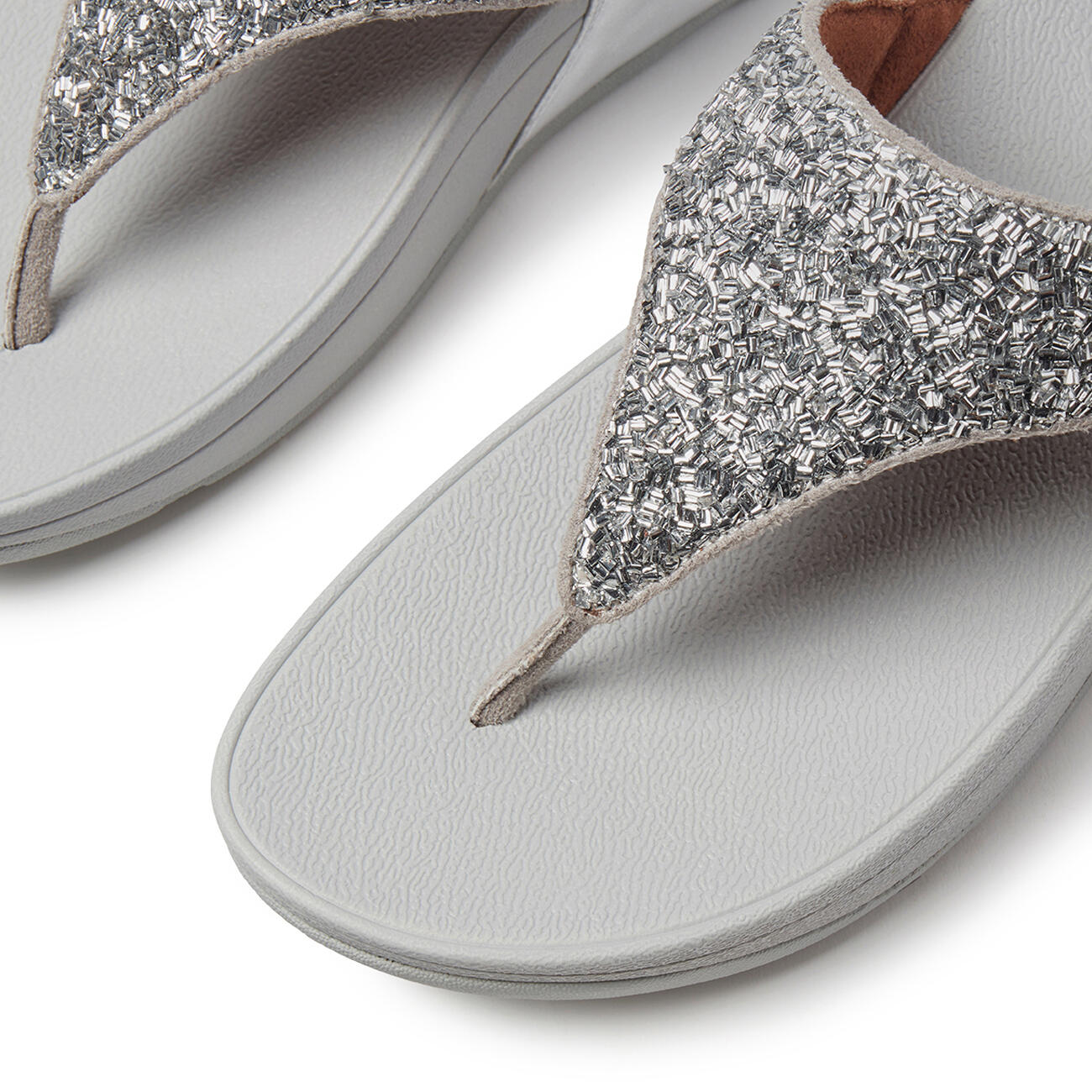 FITFLOP Lulu Shimmerfoil Toe-Thongs  ZILVER 40 4/6