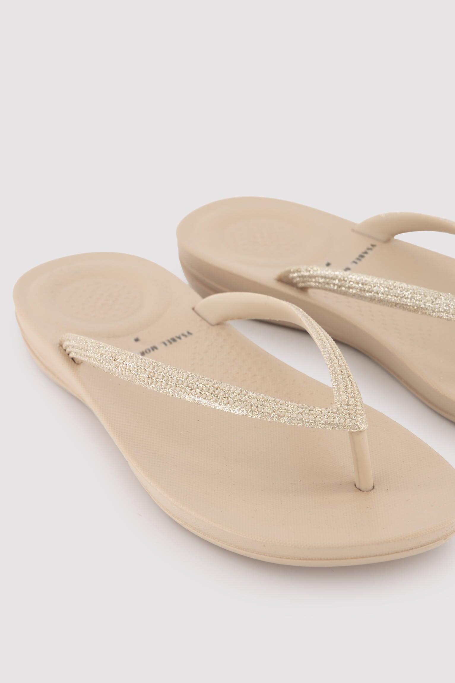 Chanclas tira brillante beige 3/3