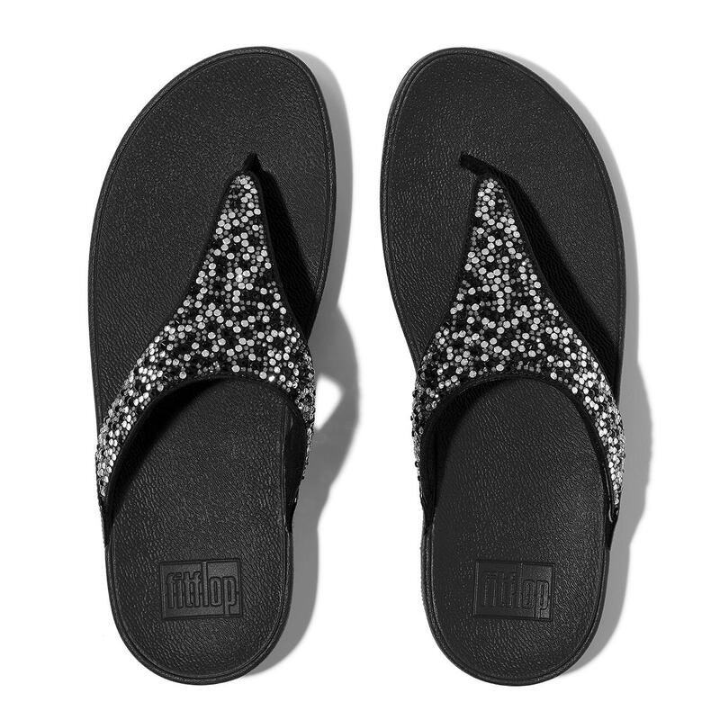 FITFLOP FitFlop Lulu Crystal-Mix Toe-Post Sandals  GEHEEL ZWART 40