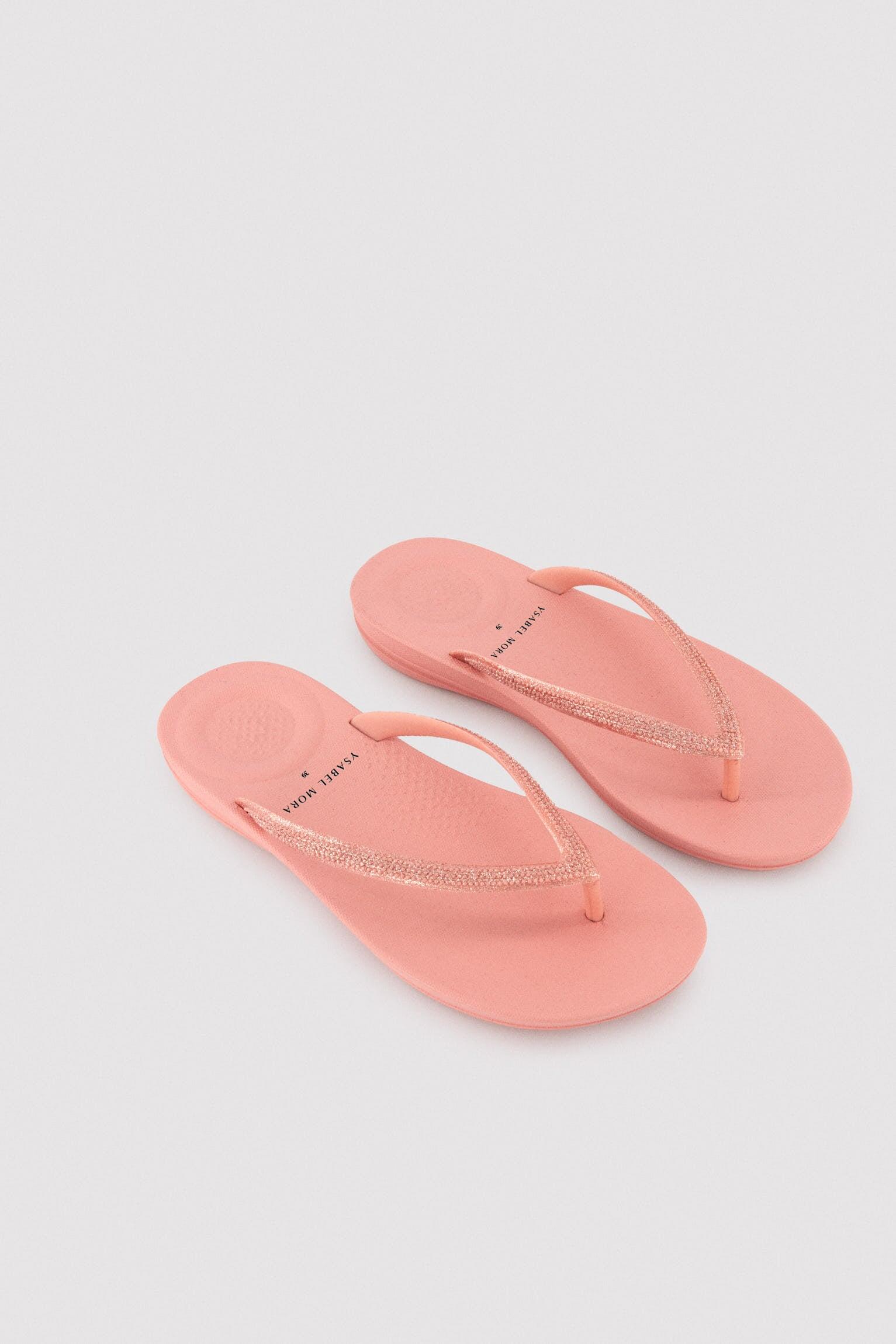 Chanclas tira brillante rosa 2/3