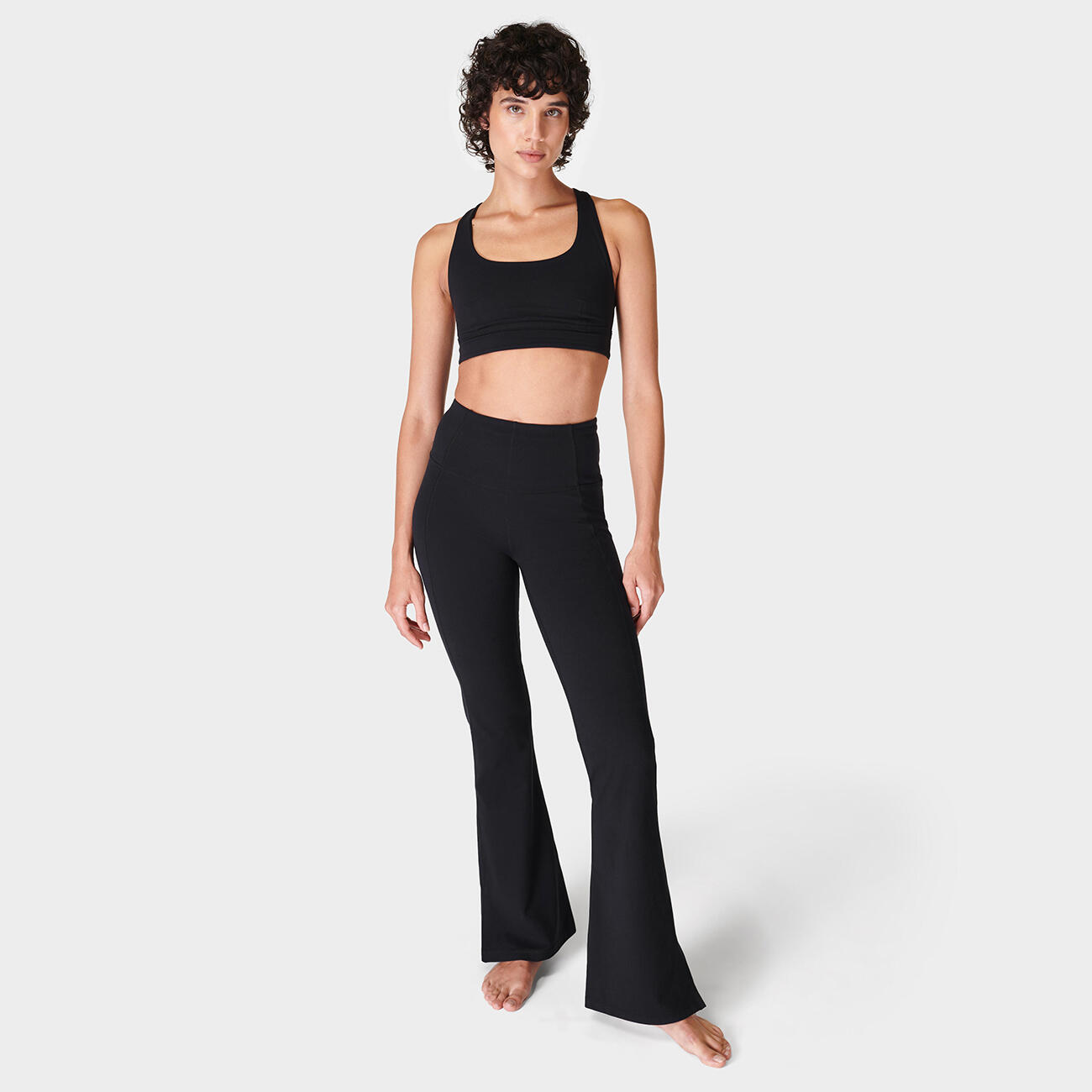 SWEATY BETTY Super Soft Flare Yoga Trousers  ZWART L 4/7