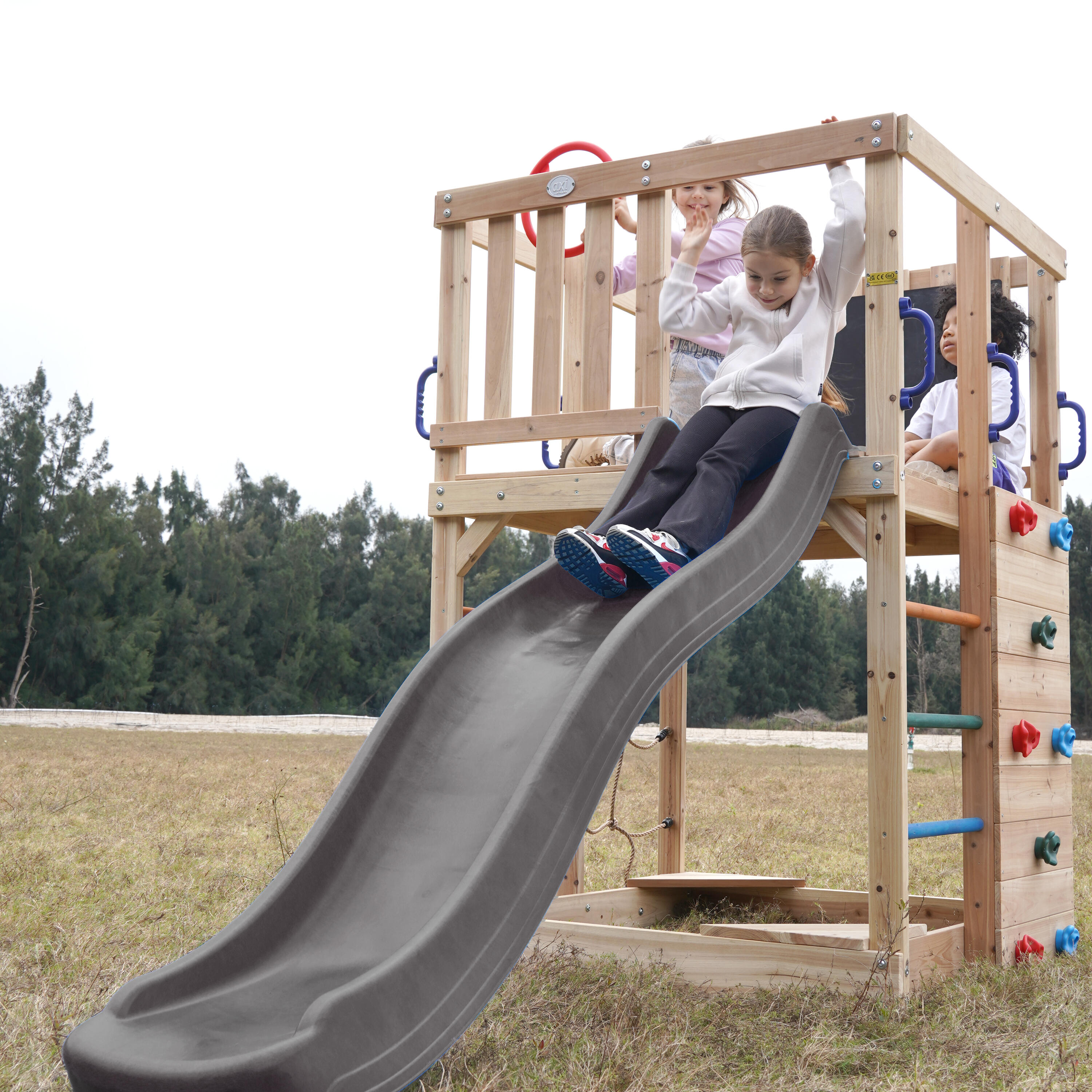 Klettergerüst mit Kletterwand, AXI Sam - Rutsche in Grau 3/7