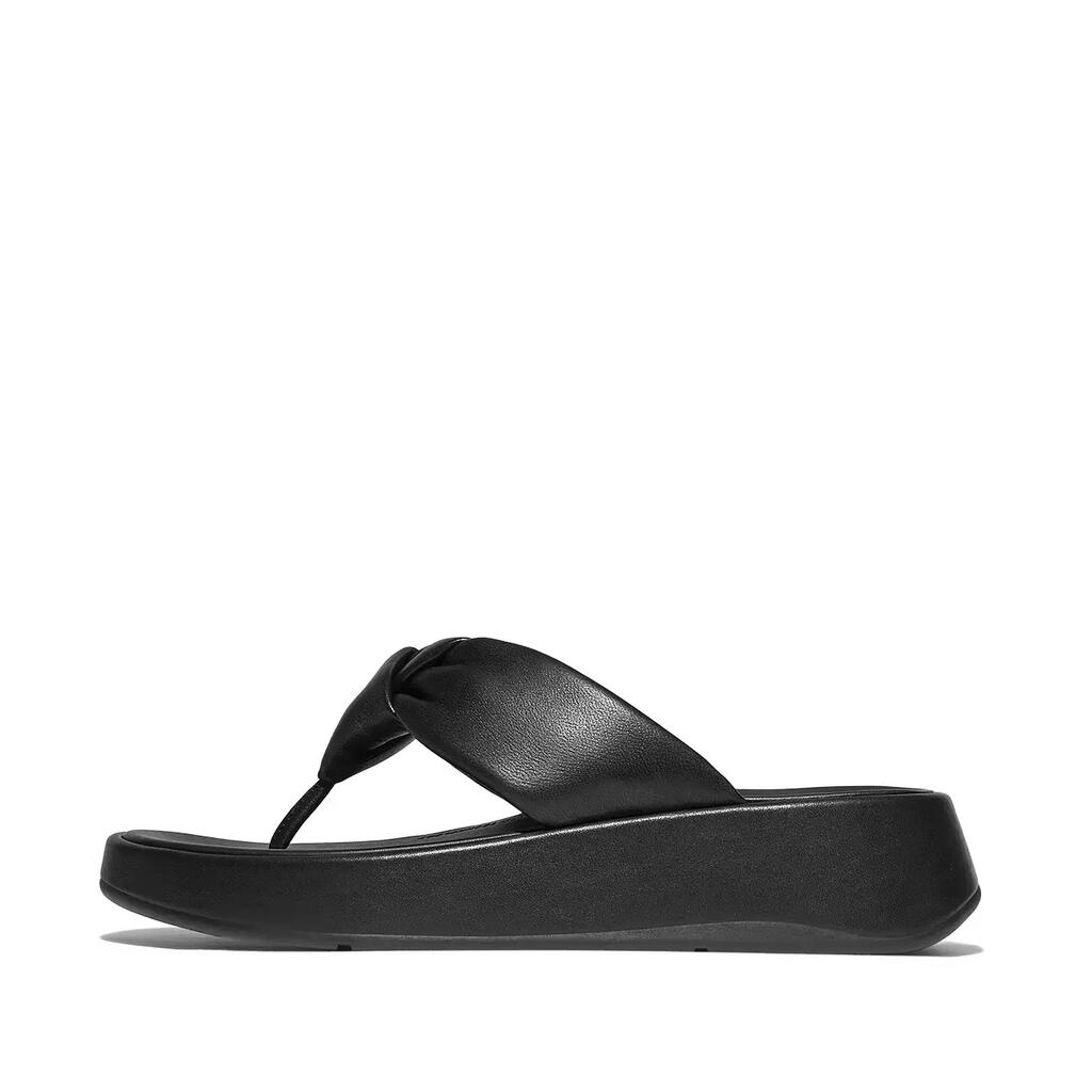FitFlop F-Mode Knot Soft-Leather Flatform Toe-Post Sandals