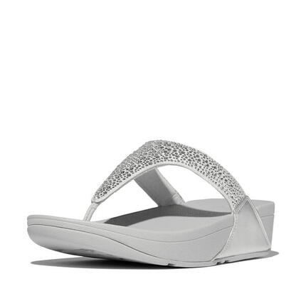FITFLOP FitFlop Lulu Crystal-Mix Toe-Post Sandals ZILVER 41