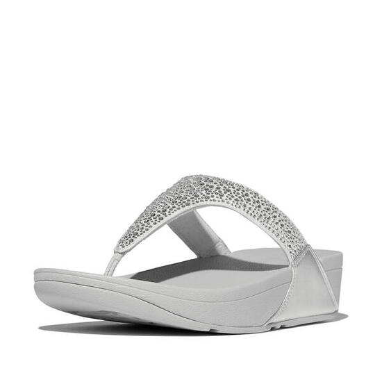 FITFLOP FitFlop Lulu Crystal-Mix Toe-Post Sandals ZILVER 41