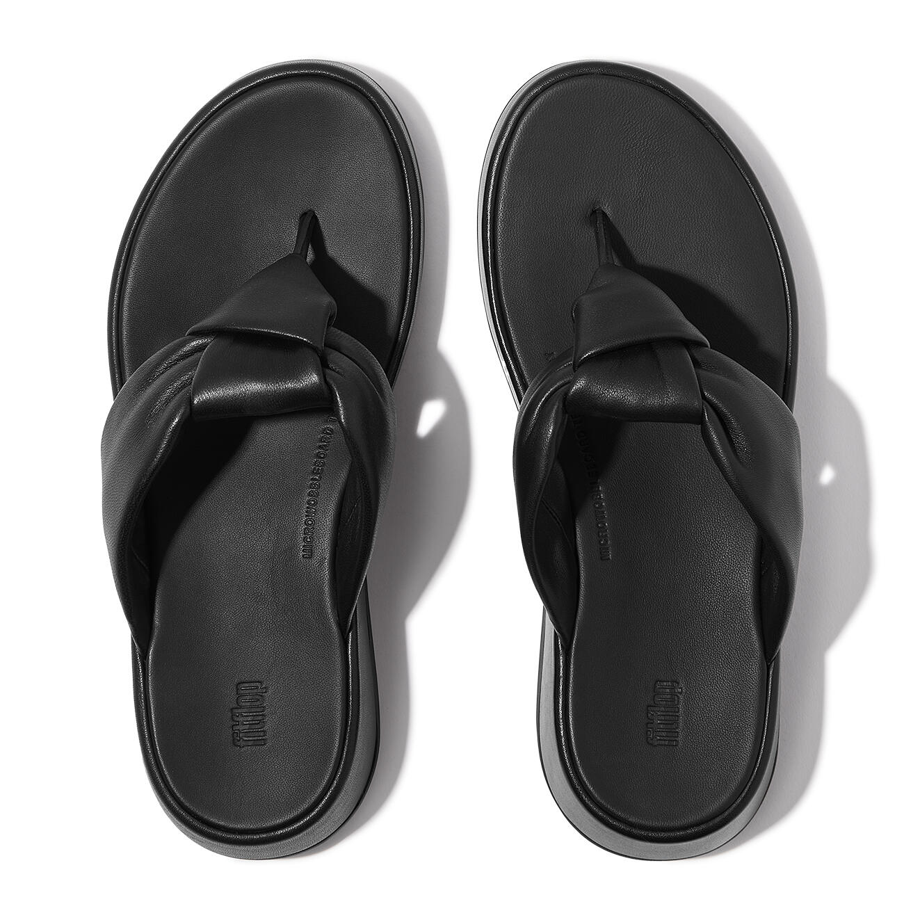 Sandalias de mujer FitFlop F-Mode Knot Soft-Leather Flatform Toe-Post 5/7