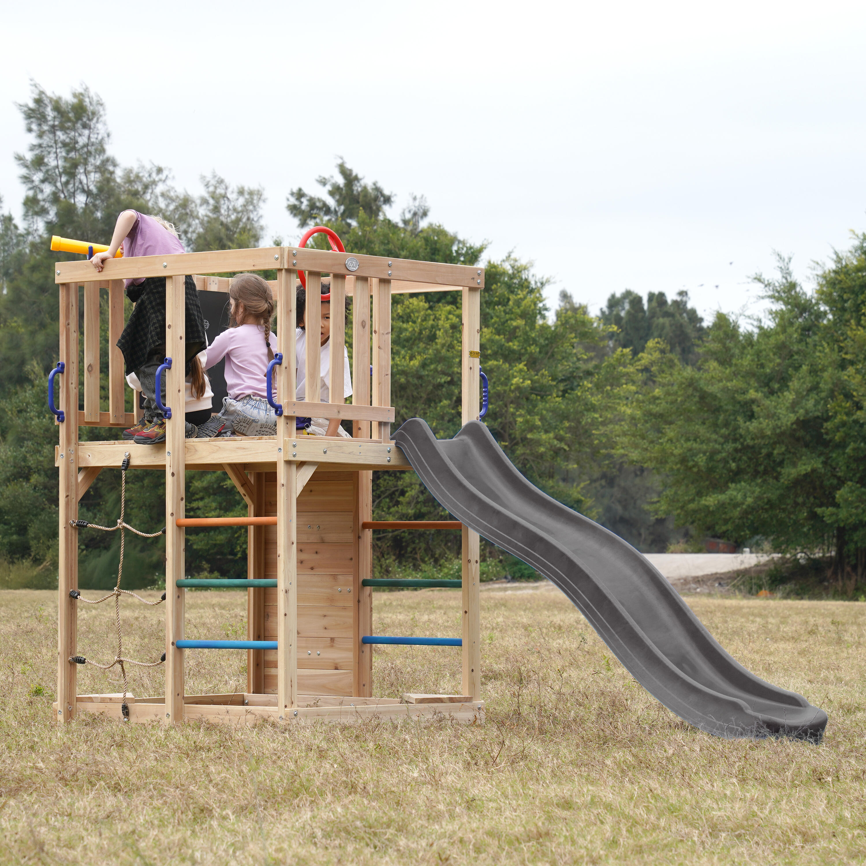 Klettergerüst mit Kletterwand, AXI Sam - Rutsche in Grau 4/7