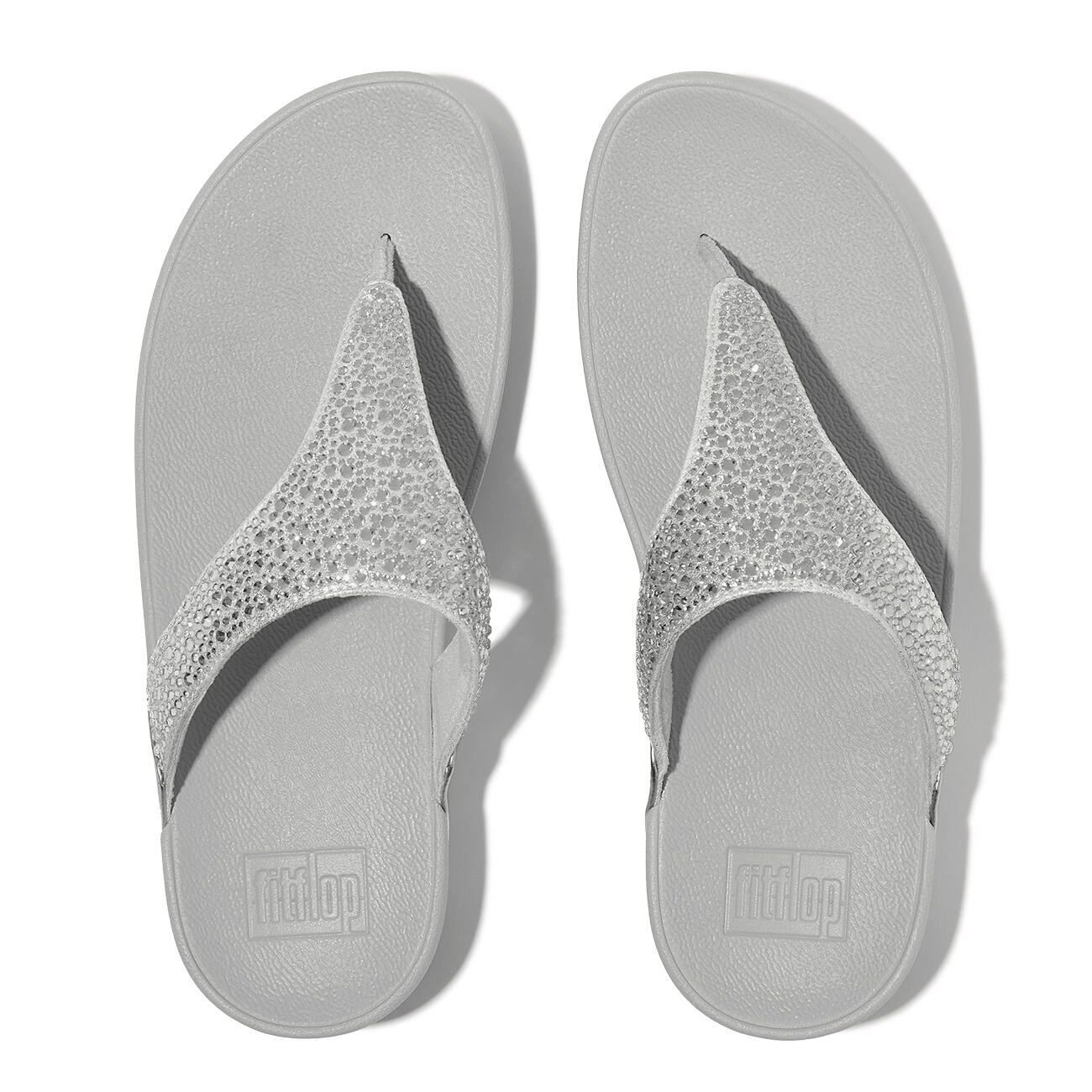 FITFLOP FitFlop Lulu Crystal-Mix Toe-Post Sandals  ZILVER 41 5/7