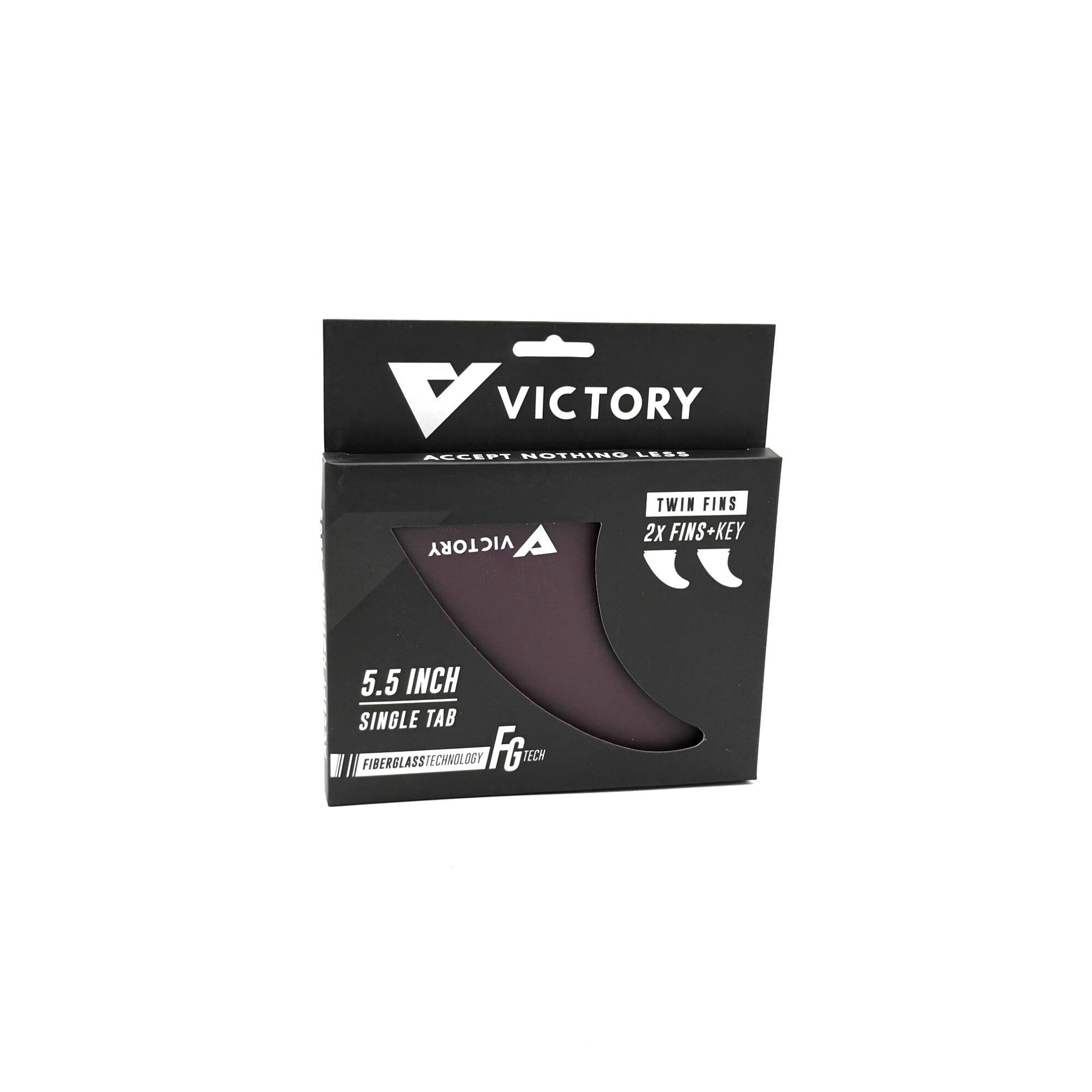 VICTORY - Twin Fins Set Fiberglass - Futures Compatible - Plum 2/3