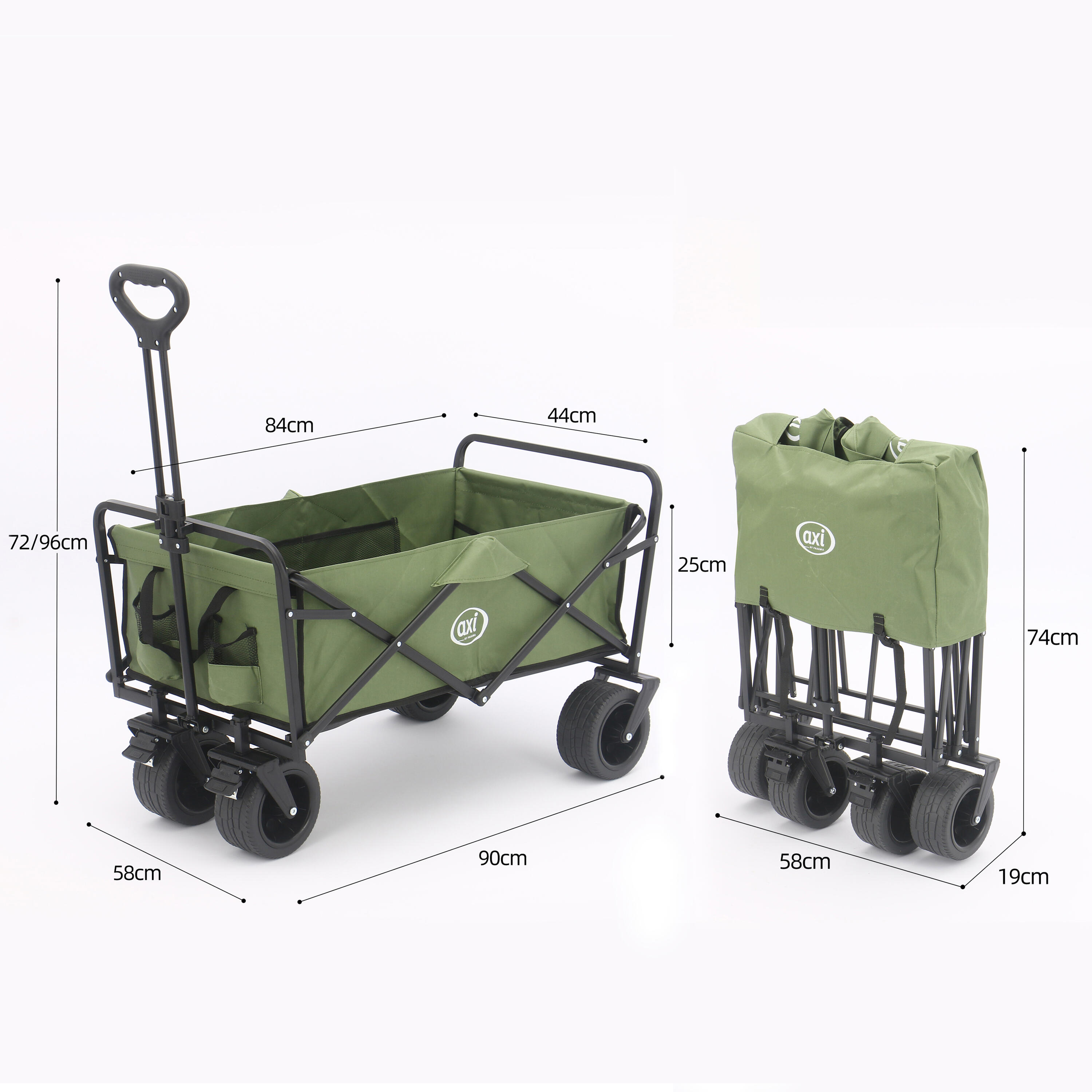 Carro de playa - AXI SB131 - Plegable - Verde | Capacidad: 100 l 4/7