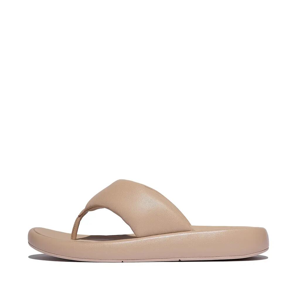 FitFlop Iqushion D-Luxe Padded Leather Toe-Post Sandals