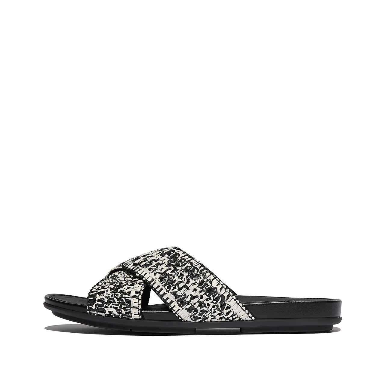 FITFLOP FitFlop Gracie Woven Cross Slides  ZWART/IVOOR MIX 37 3/7