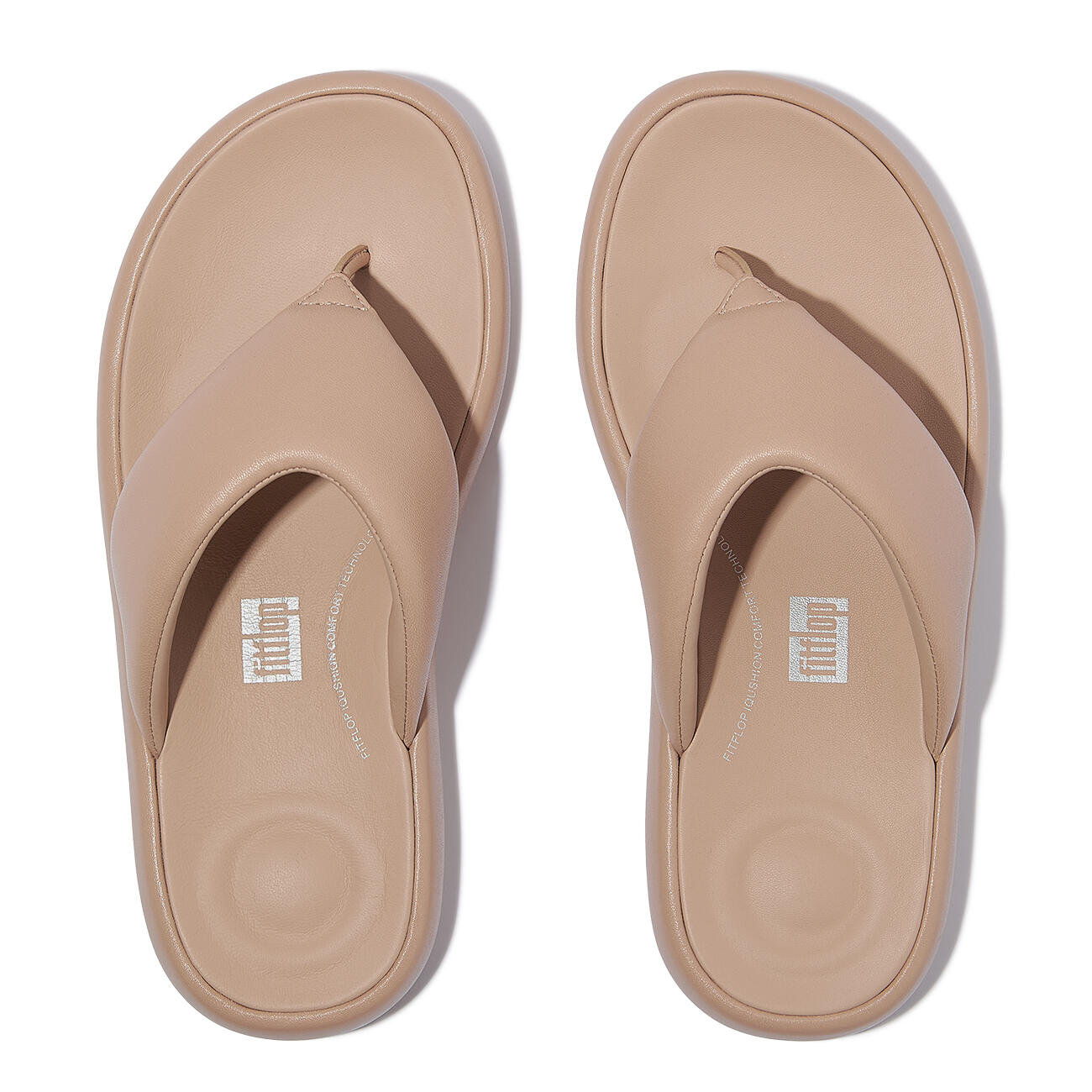 FITFLOP FitFlop Iqushion D-Luxe Padded Leather Toe-Post Sandals  KLASSIEK BEIGE 5/7
