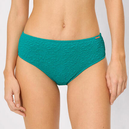 Culotte de bikini midi texturée turquoise