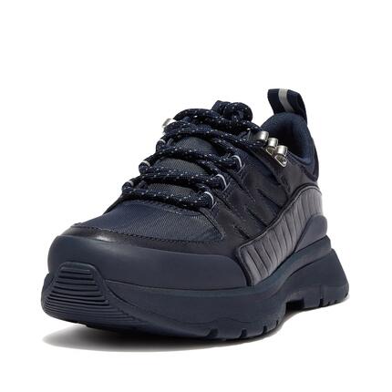 FITFLOP Neo-D-Hyker outdoor sneakers van leder-mix GEHEEL ZWART 36