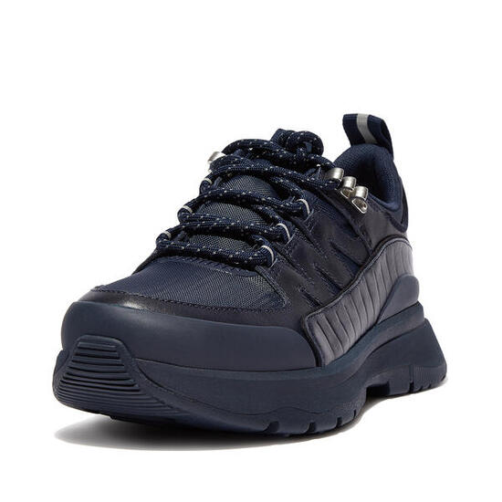 FITFLOP Neo-D-Hyker outdoor sneakers van leder-mix MIDDERNACHTBLAUW MIX 36