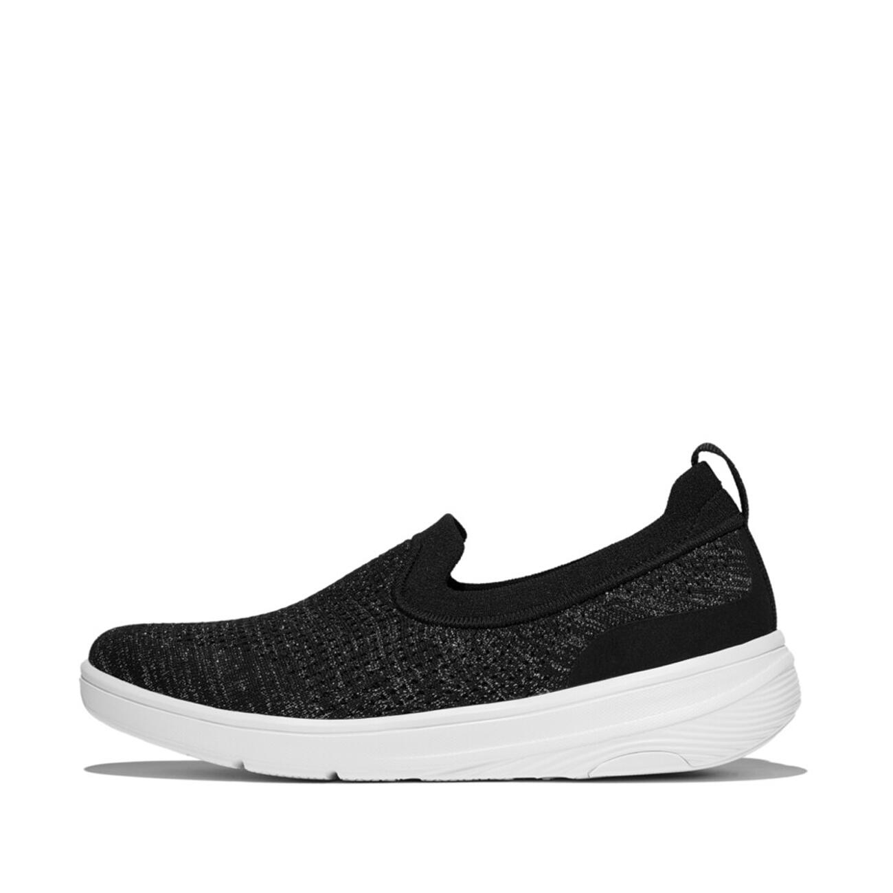 FITFLOP FitFlop Super-Q Knit Slip-Ons  ZWART/ZILVER 36 3/7