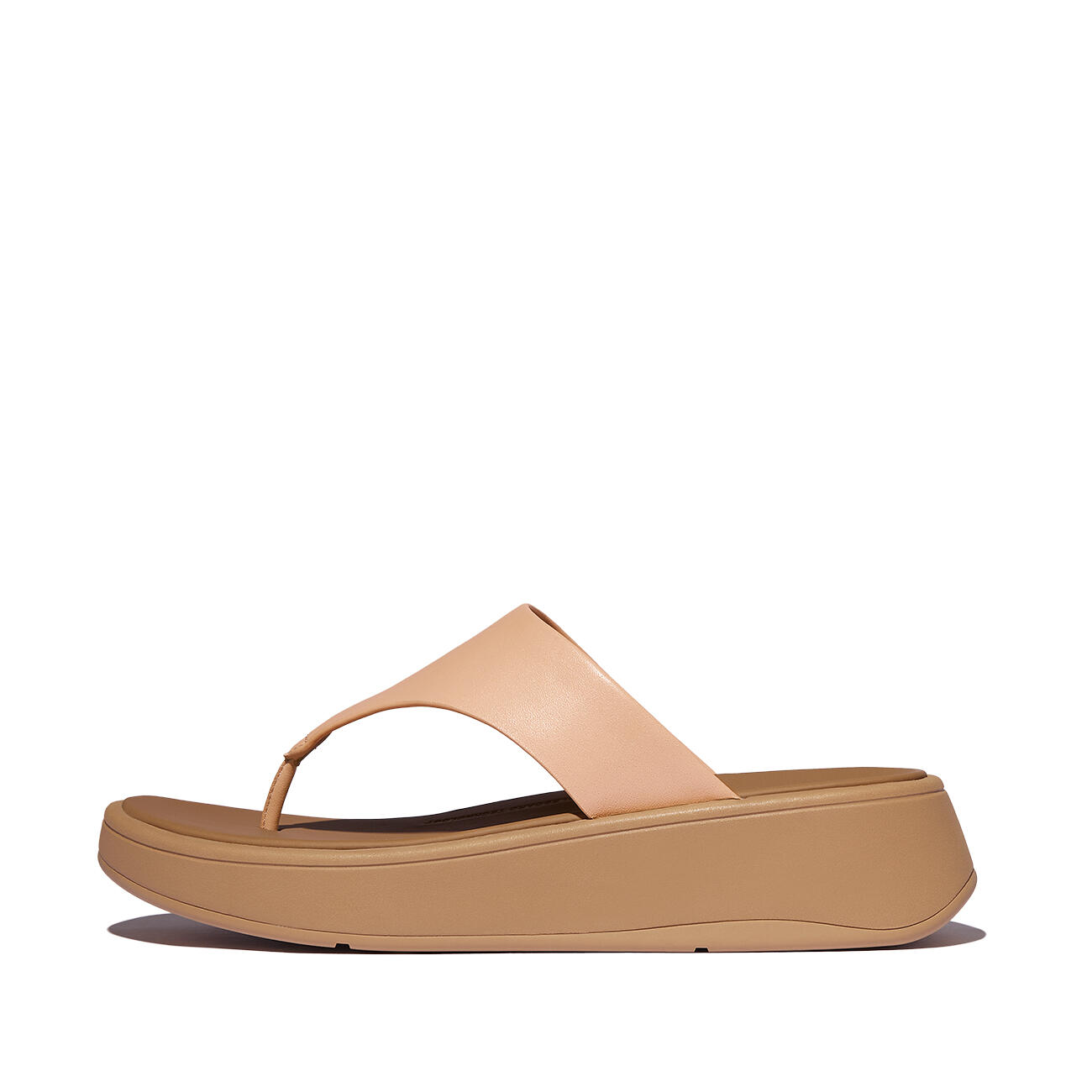 FITFLOP FitFlop F-Mode Leather Flatform Toe-Post Sandals  BEIGE 37 3/7