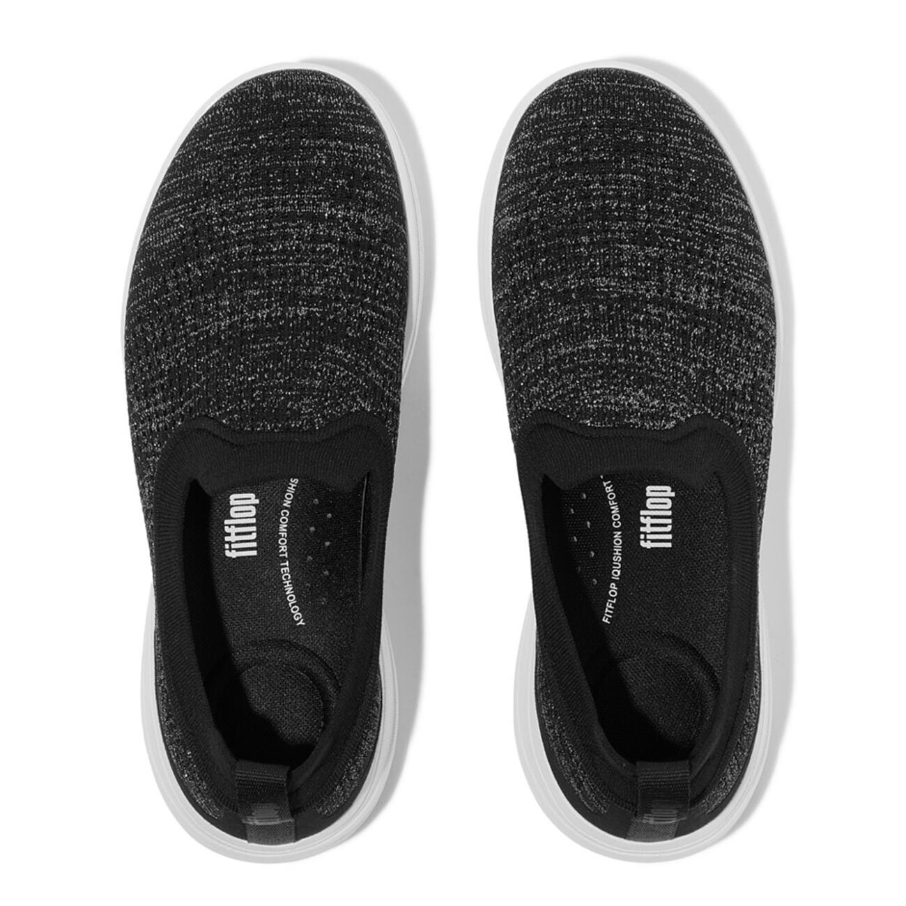 FITFLOP FitFlop Super-Q Knit Slip-Ons  ZWART/ZILVER 36 5/7