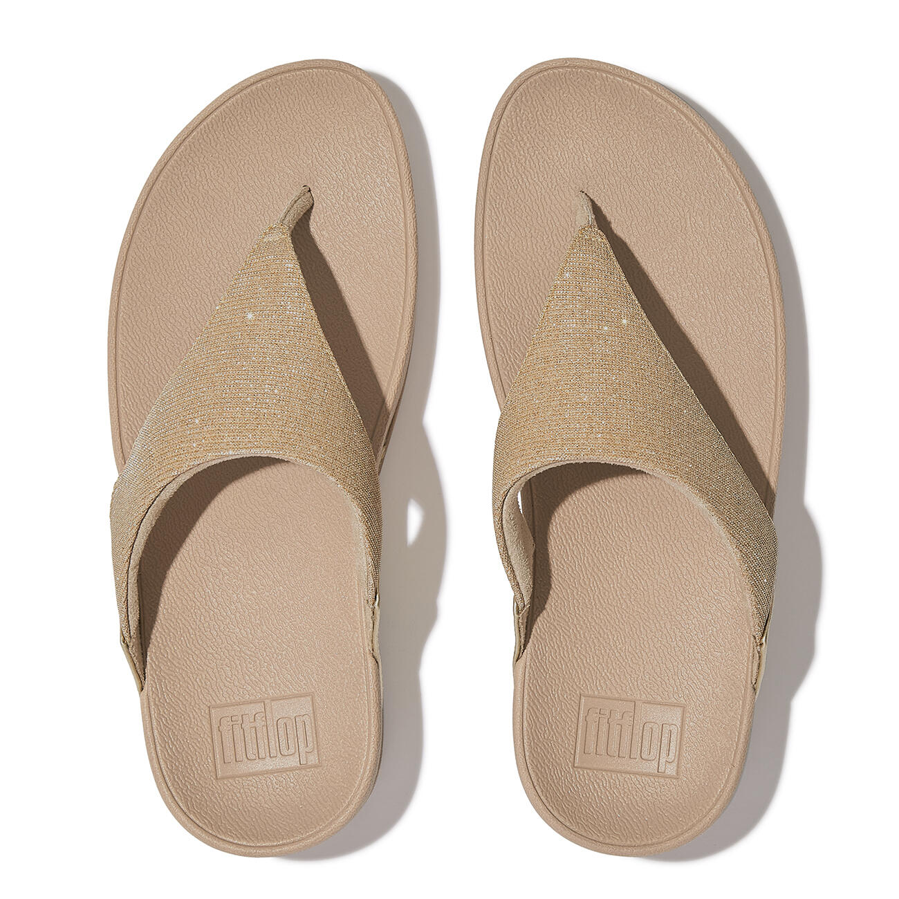 FITFLOP FitFlop Lulu Shimmerlux Toe-Post Sandals  LATTE BEIGE 42 5/7