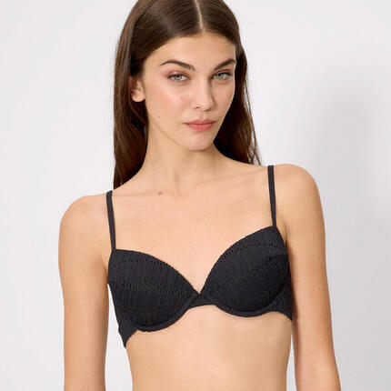 Top bikini textura negro copa B