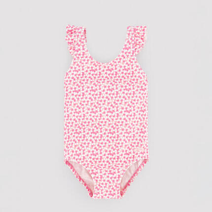 Maillot de bain bébé fille avec détails à volants et imprimé floral