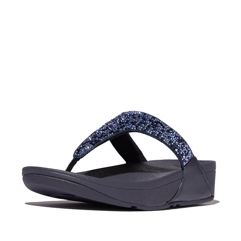 FITFLOP FitFlop Lulu Crystal-Mix Toe-Post Sandals  MIDDERNACHTBLAUW 41