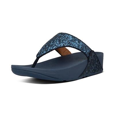 FitFlop Lulu Glitter Toe-Thongs PU Glitter MIDDERNACHTBLAUW 40
