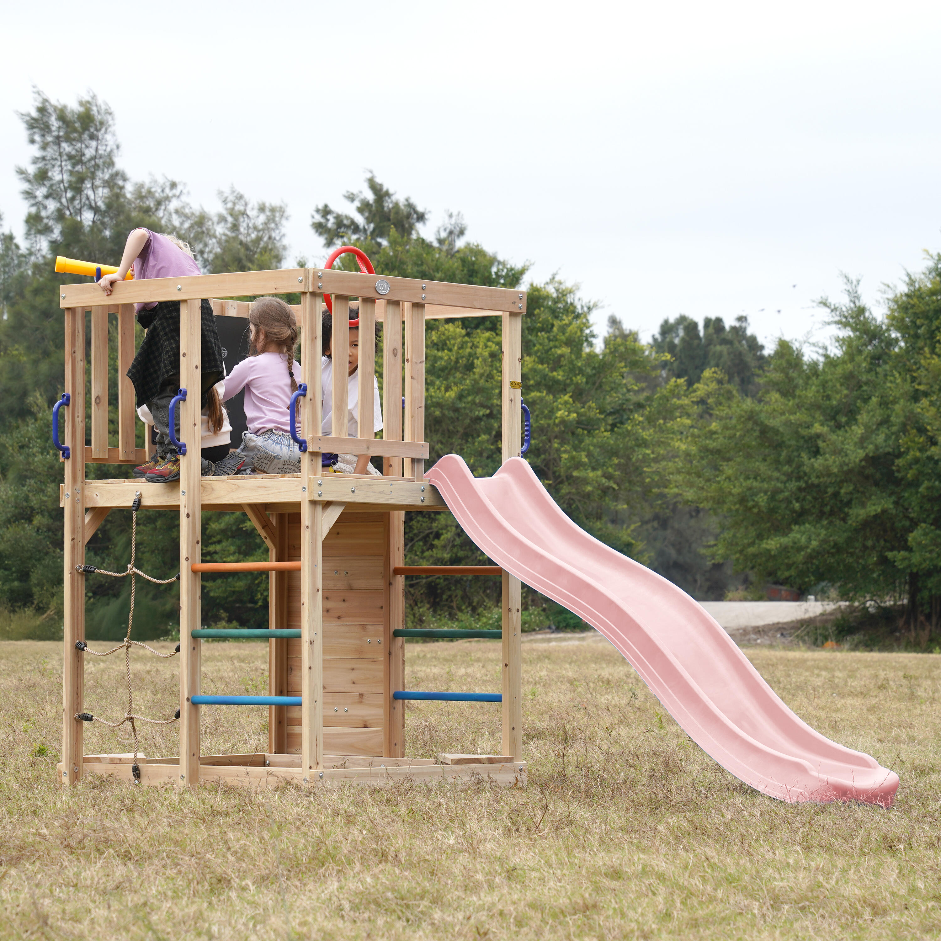 Klettergerüst mit Kletterwand, AXI Sam - Rutsche in Pastellrosa 4/7