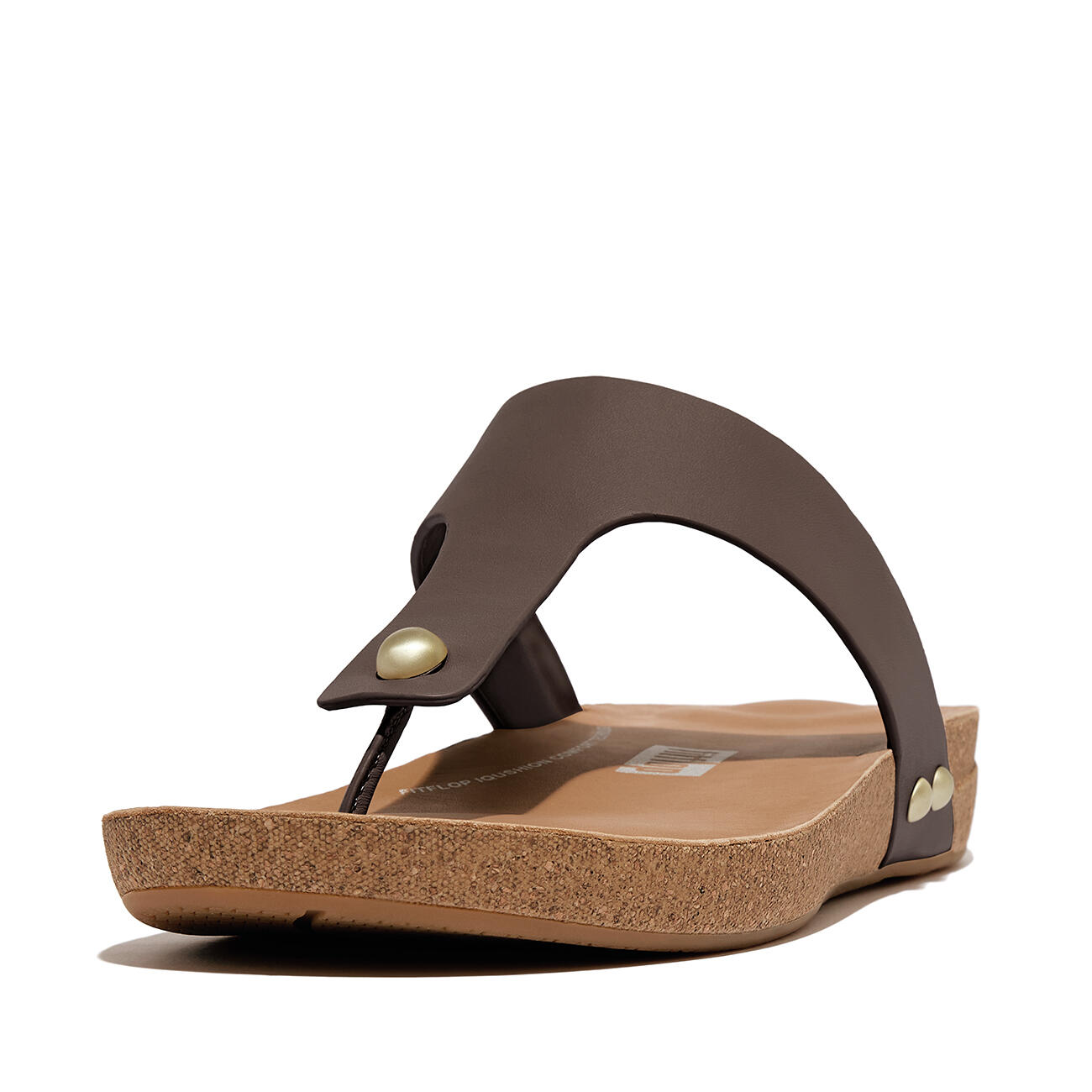 FITFLOP FitFlop Iqushion Leather Toe-Post Sandals  CHOCOLADEBRUIN 38 2/7