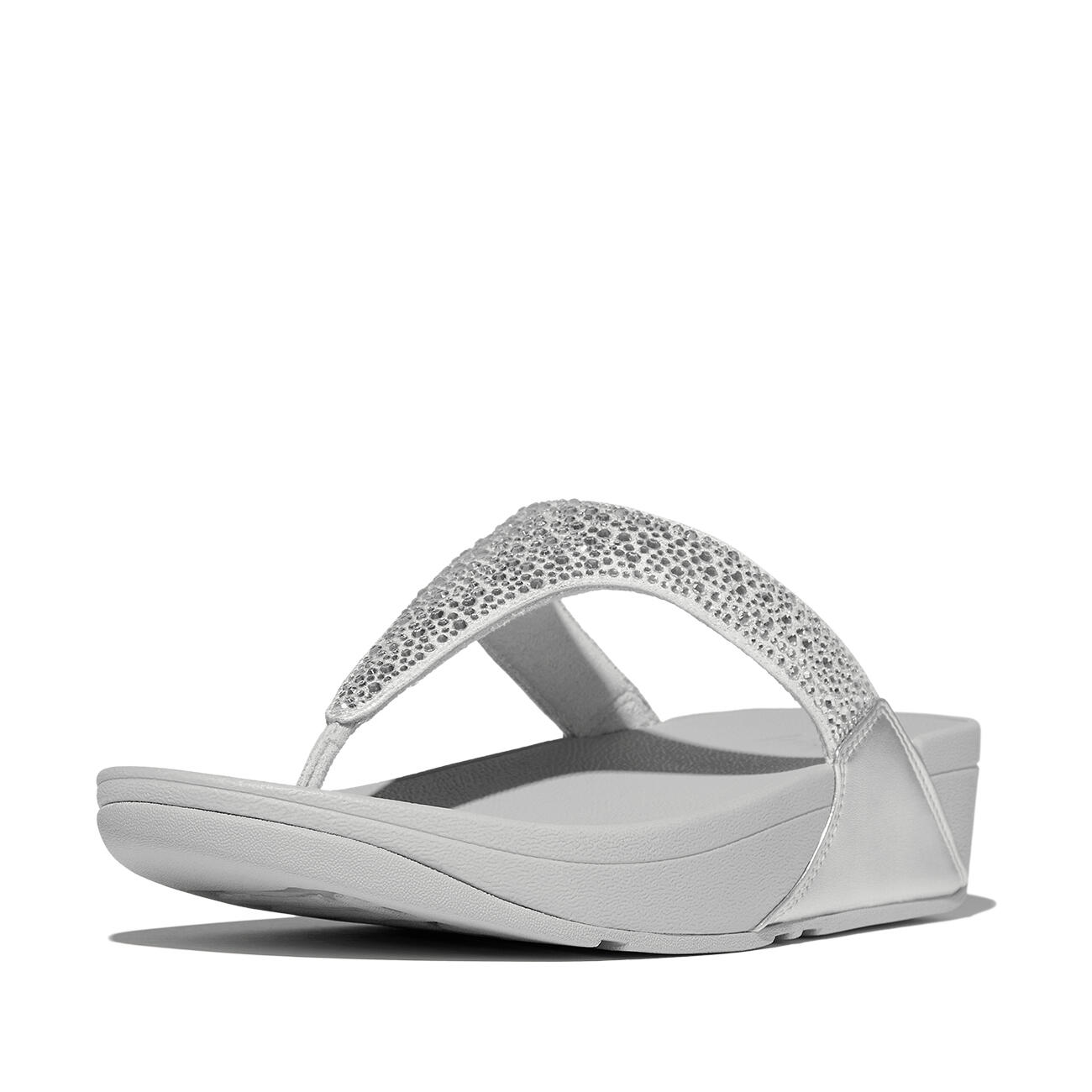 FITFLOP FitFlop Lulu Crystal-Mix Toe-Post Sandals  ZILVER 42 6/7