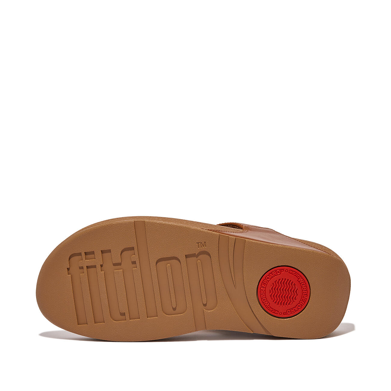 FITFLOP Lulu Lederen Teenslipper - Microwobbleboard-zool technologie  LICHTBRUIN 4/7