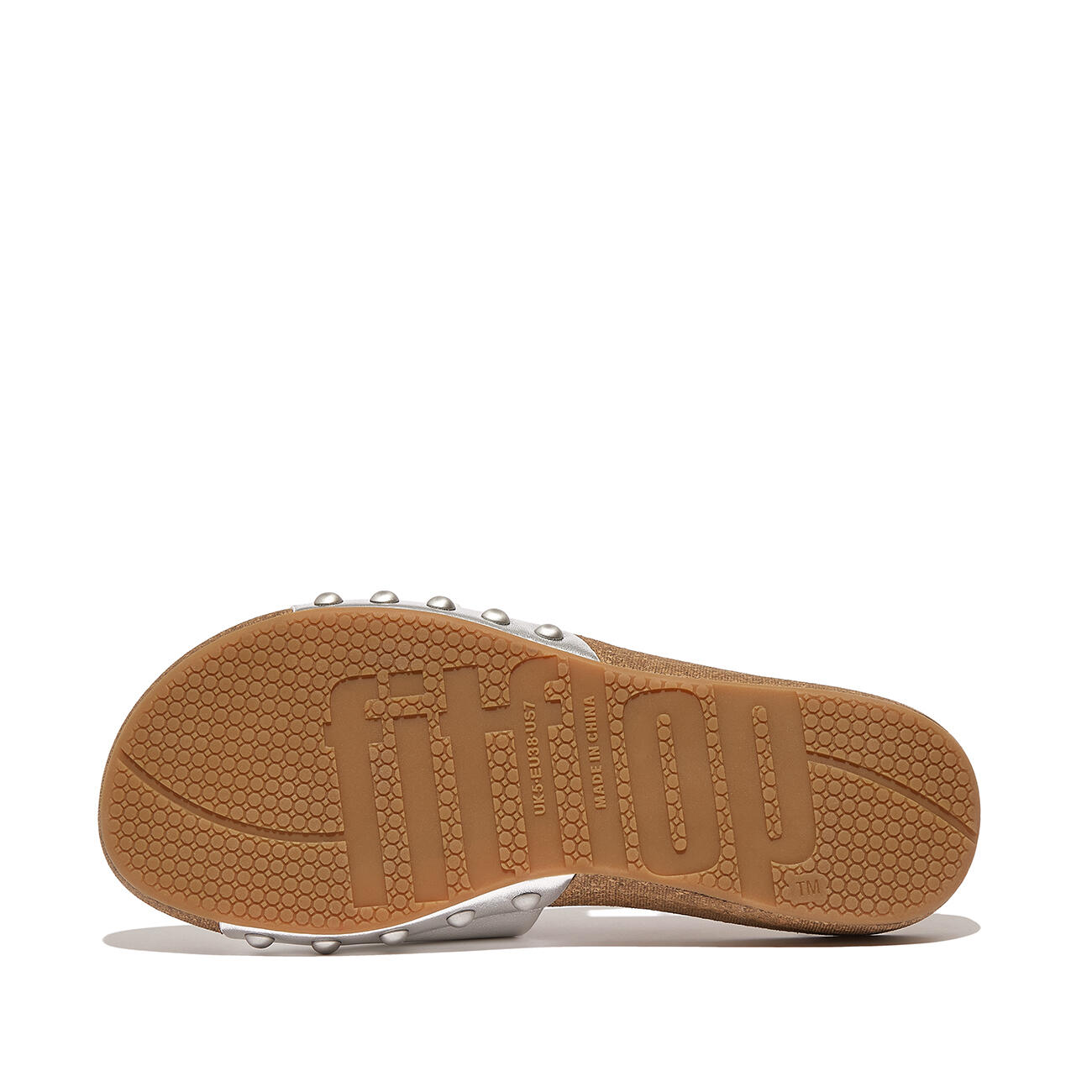 FITFLOP FitFlop Iqushion Adjustable Buckle Metallic-Leather Slides  ZILVER 39 4/7
