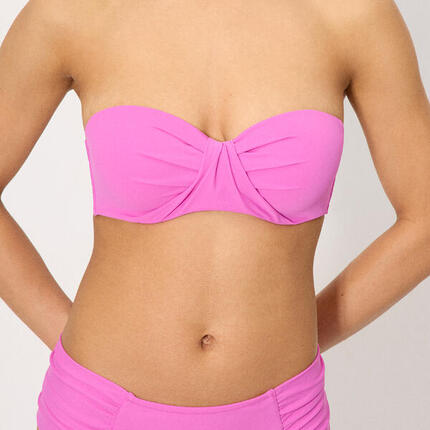 Top bikini bandeau rosa copa C
