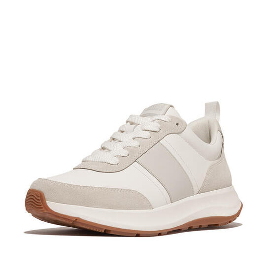 FITFLOP F-Mode Flow Sneaker - Leather URBAN WIT/ARCTIC GRIJS 44