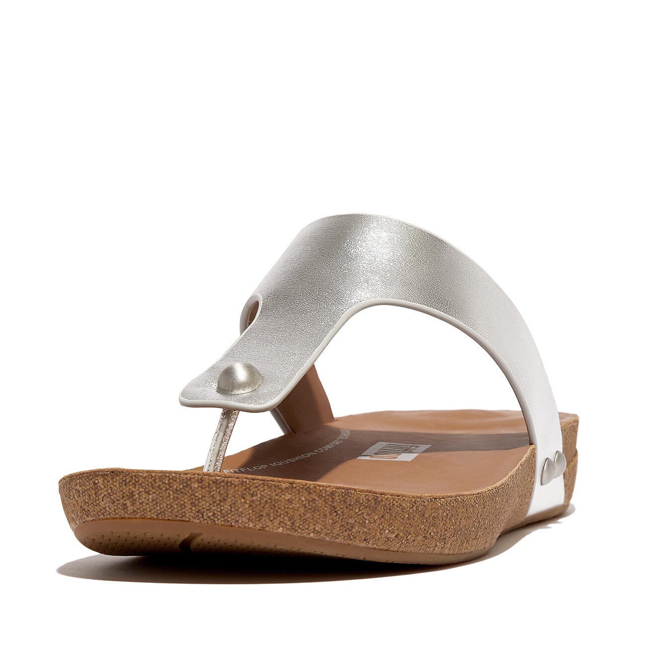 FITFLOP FitFlop Iqushion Metallic-Leather Toe-Post Sandals  ZILVER 39 3/7