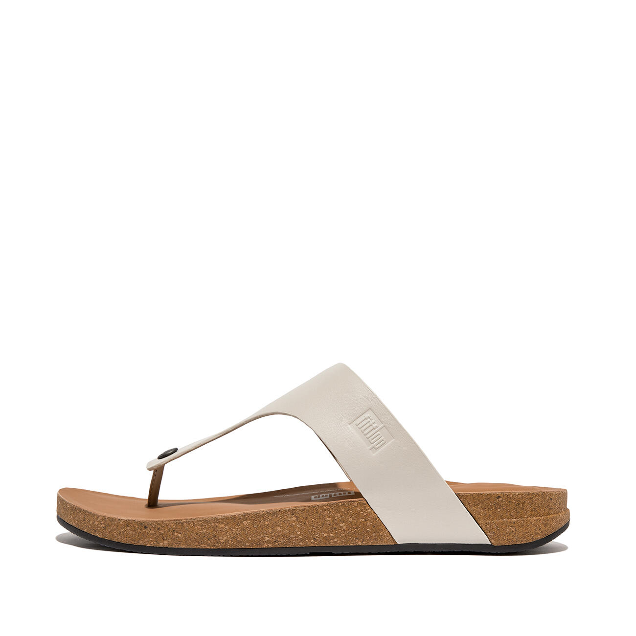 FITFLOP FitFlop Iqushion Men'S Leather Toe-Post Sandals  KLEIGRIJS 46 3/7